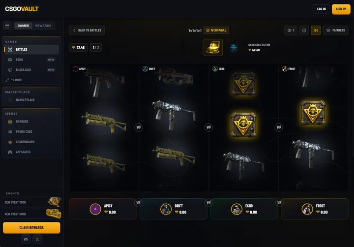 Skins market client build